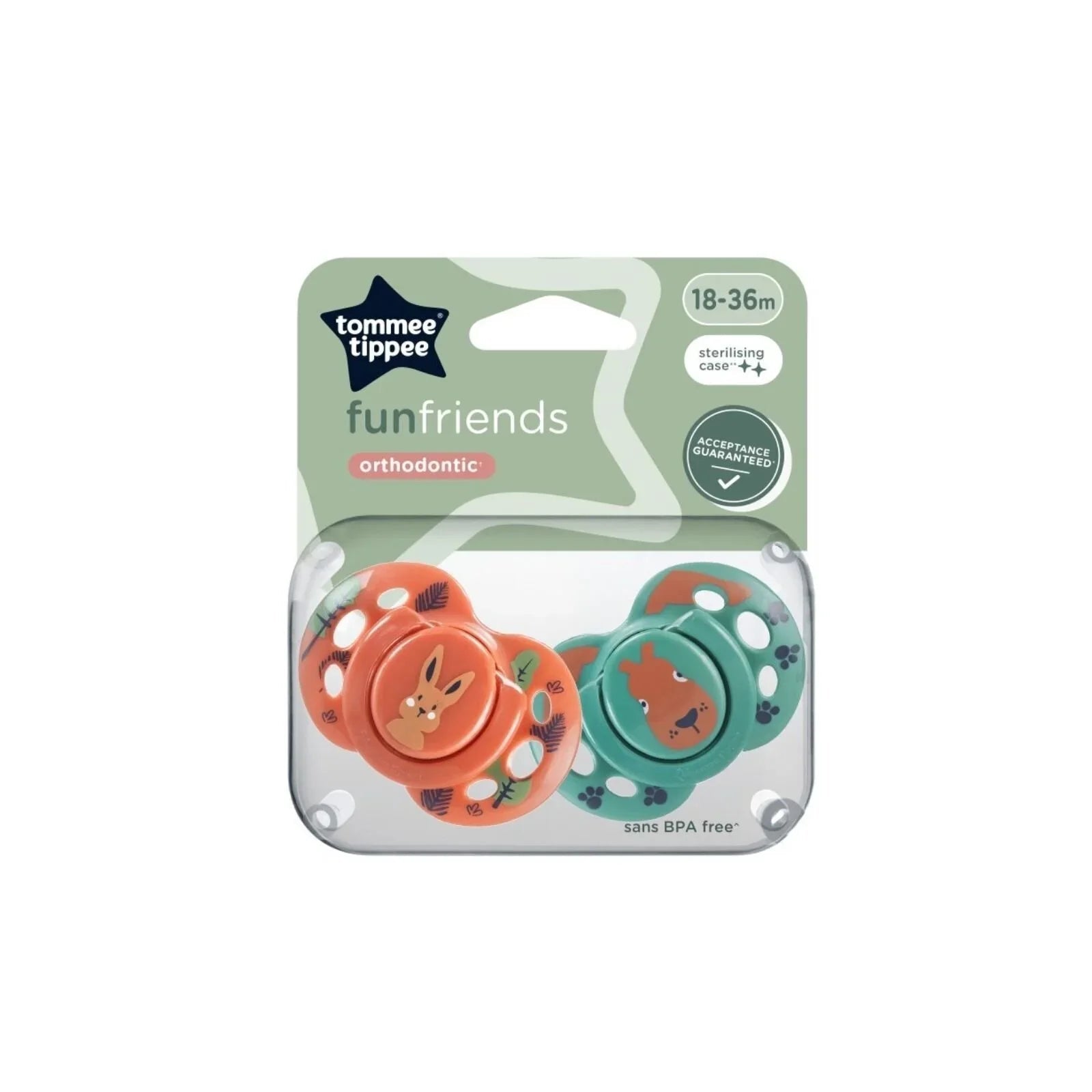 Tommee Tippee Fun Style Soother 18 - 36 months Pack of 2 Assorted - mezetto ebebek ebebek