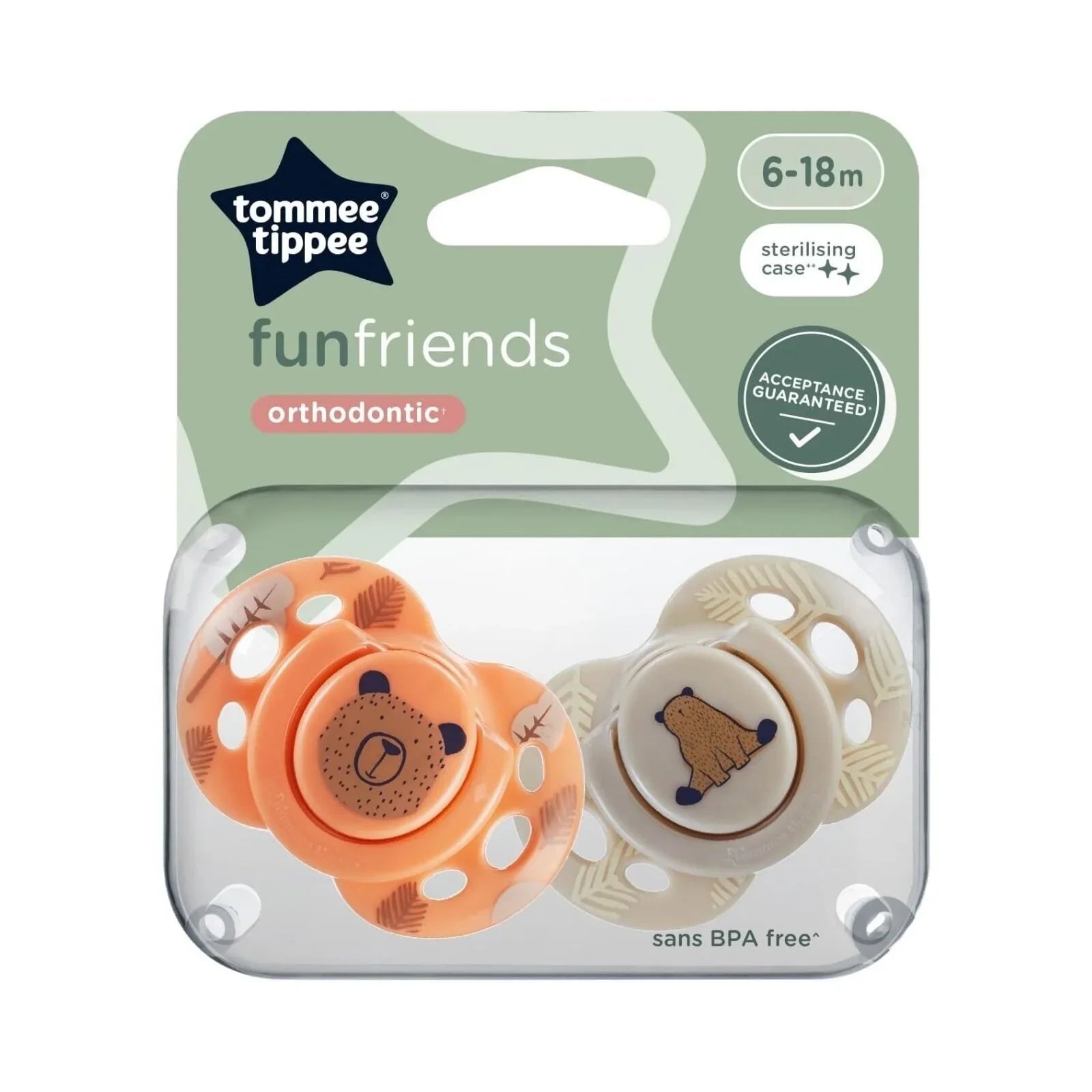 Tommee Tippee Fun Style Soother 6 - 18 months Pack of 2 Assorted - mezetto ebebek ebebek