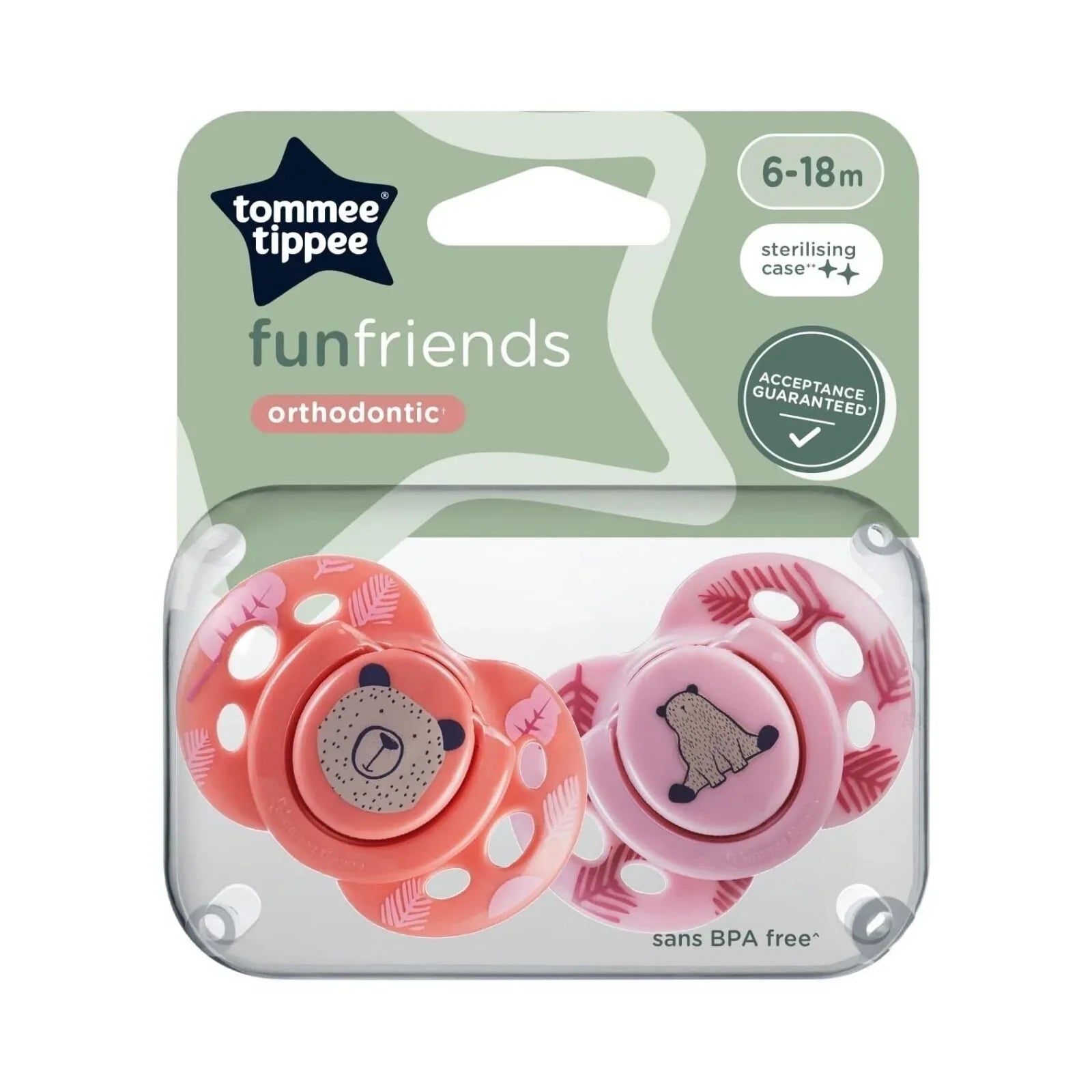Tommee Tippee Fun Style Soother 6 - 18 months Pack of 2 Assorted - mezetto ebebek ebebek