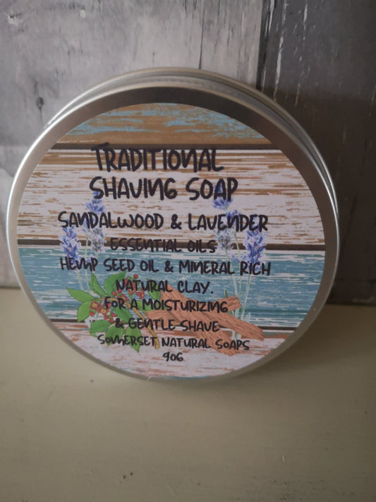 Traditional Shaving Soap Sandalwood & Lavender - mezetto Shopify Collective Somerset Natural Soaps