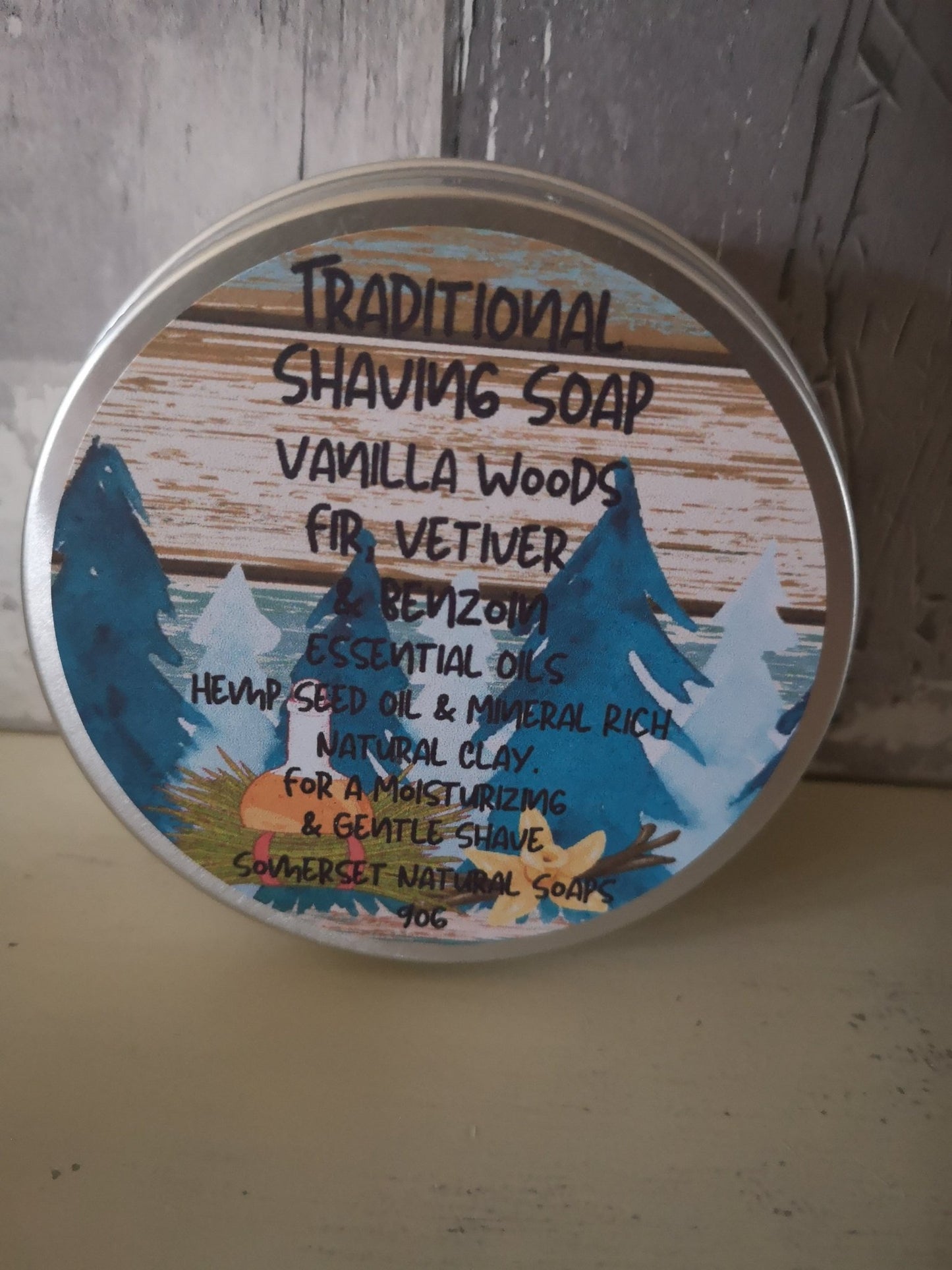 Traditional Shaving Soap Vanilla Woods - mezetto Shopify Collective Somerset Natural Soaps