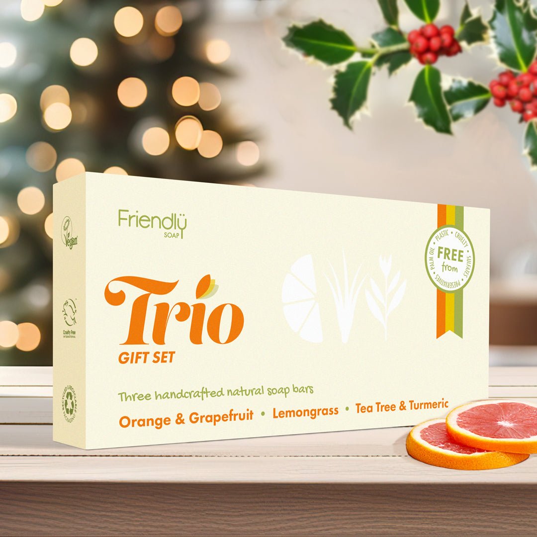 Trio Gift Set - Orange & Grapefruit, Lemongrass, Tea Tree & Turmeric - mezetto Friendly Soap Friendly Soap