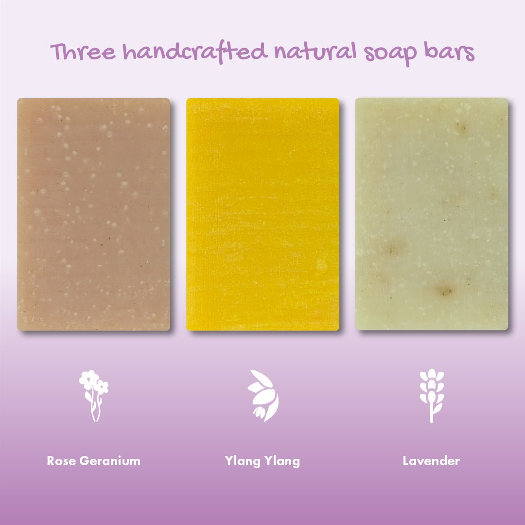 Trio Gift Set - Rose Geranium, Ylang Ylang, Lavender - mezetto Friendly Soap Friendly Soap