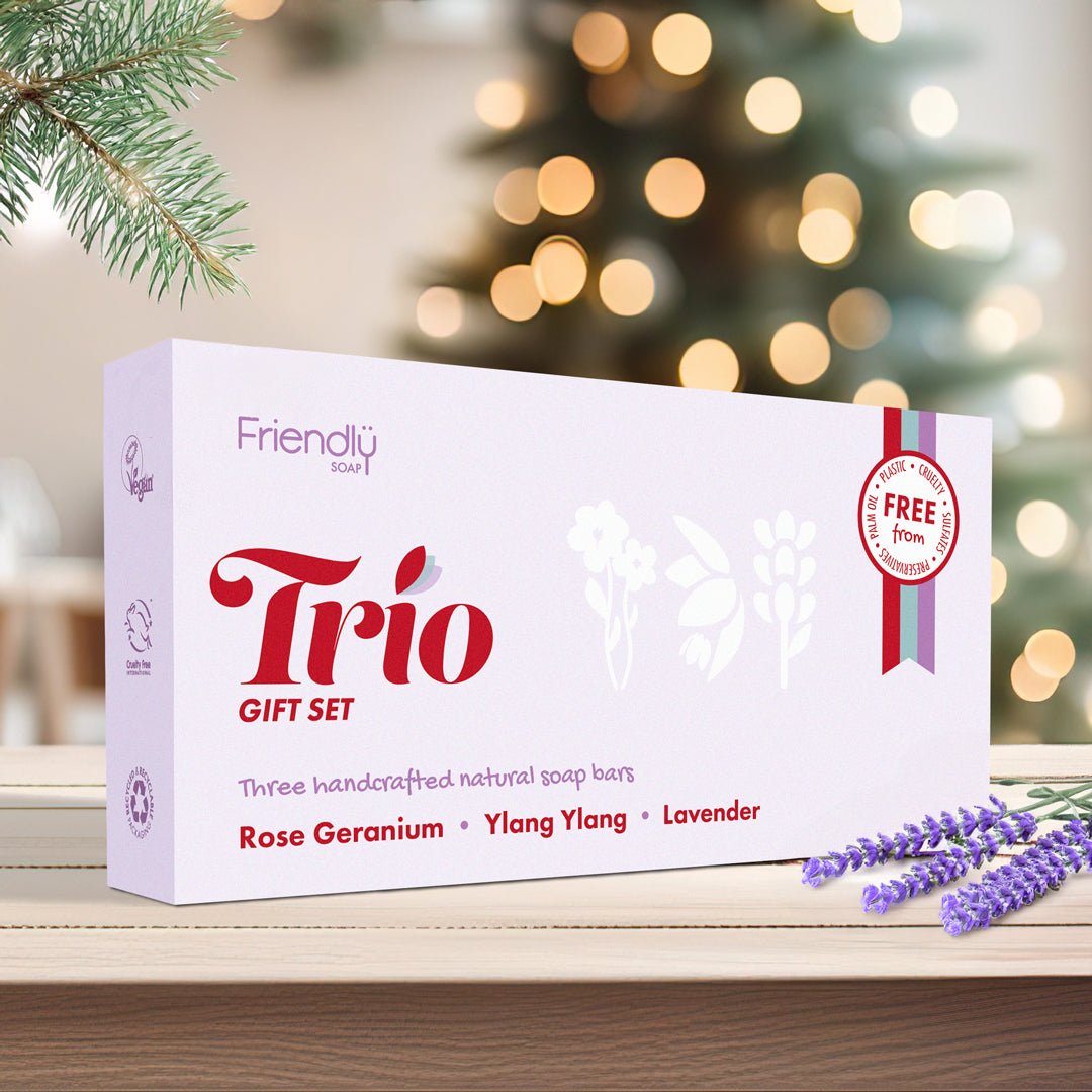 Trio Gift Set - Rose Geranium, Ylang Ylang, Lavender - mezetto Friendly Soap Friendly Soap