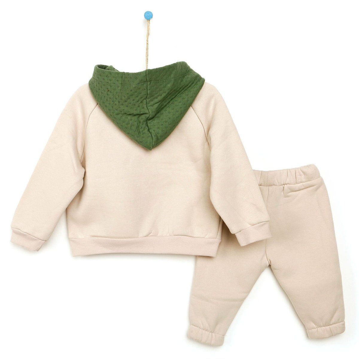 Tuffy Game Quilted Hoodie - Pocket Sweatshirt - Beige - mezetto ebebek ebebek