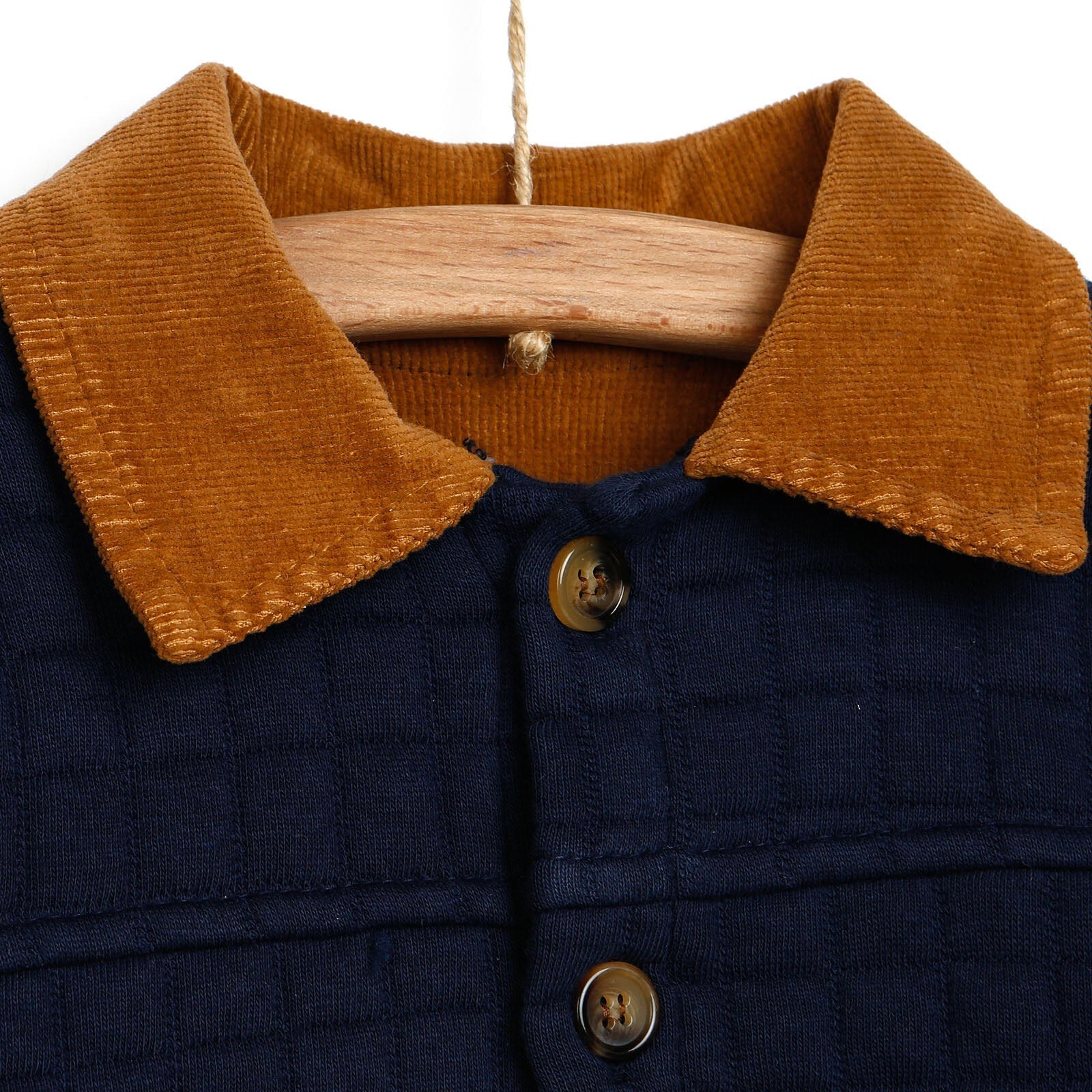 Tuffy Quilted Cardigan - Navy Blue - mezetto ebebek ebebek