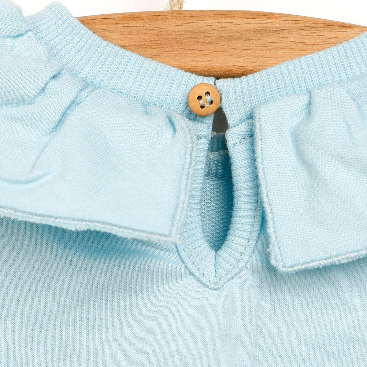 Tuffy Sweatshirt Collared - Footless Bottom - Light Blue - mezetto ebebek ebebek