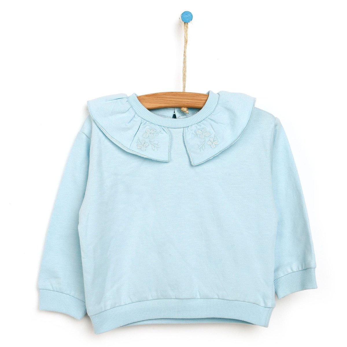 Tuffy Sweatshirt Collared - Footless Bottom - Light Blue - mezetto ebebek ebebek