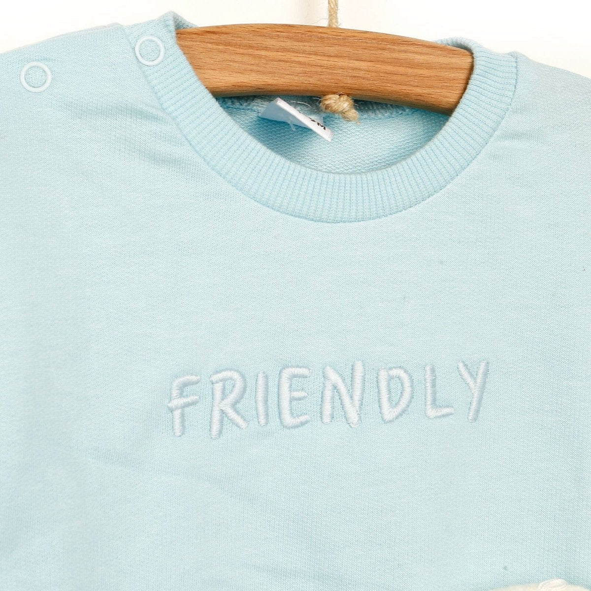 Tuffy Sweatshirt - Footless Bottom Bear - Light Blue - mezetto ebebek ebebek