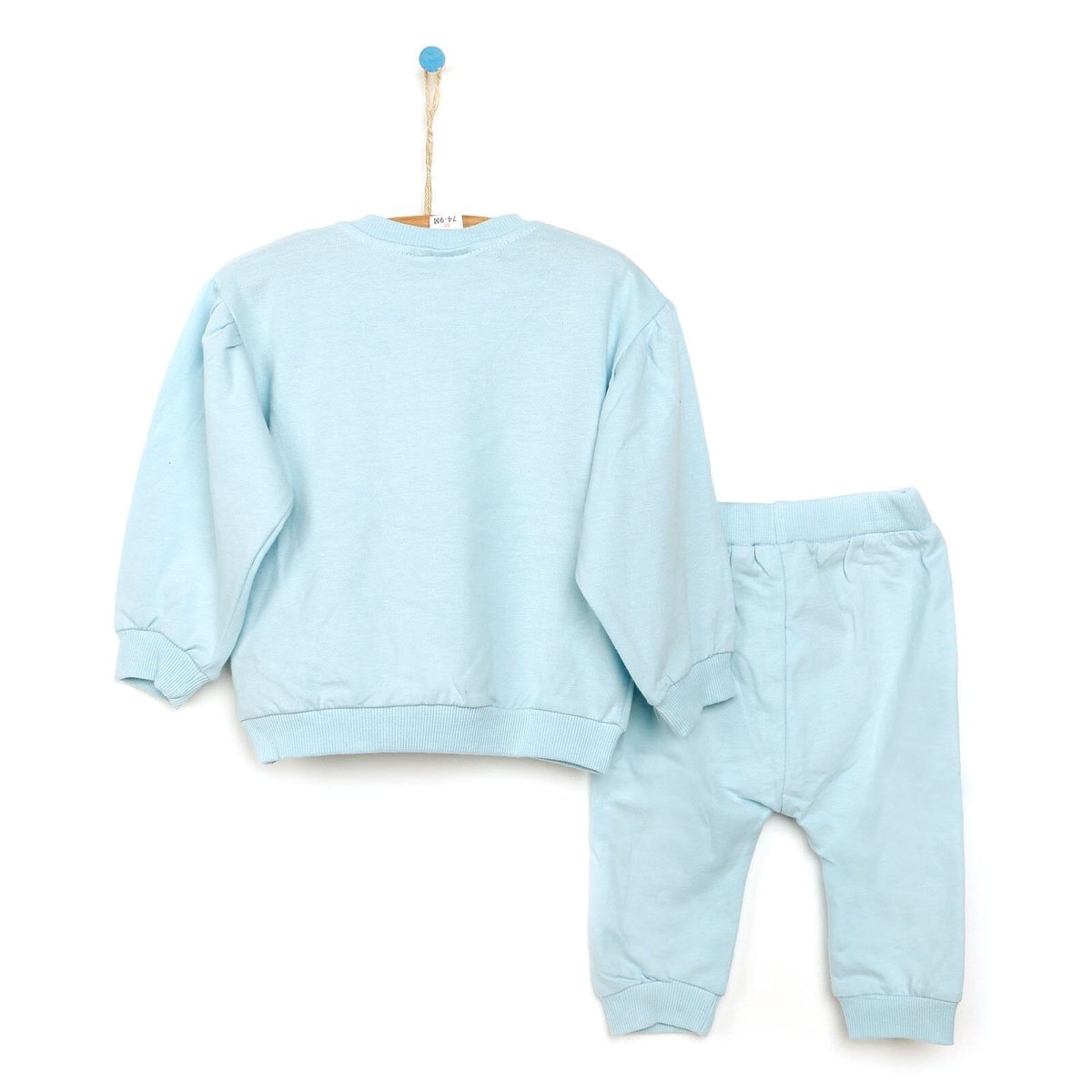 Tuffy Sweatshirt - Footless Bottom Bear - Light Blue - mezetto ebebek ebebek