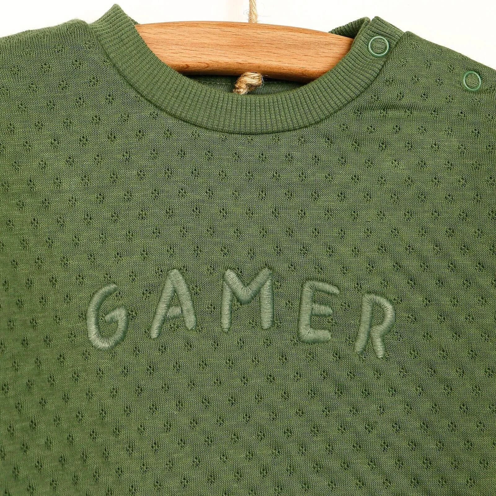 Tuffy Sweatshirt - Footless Bottom - Green - mezetto ebebek ebebek