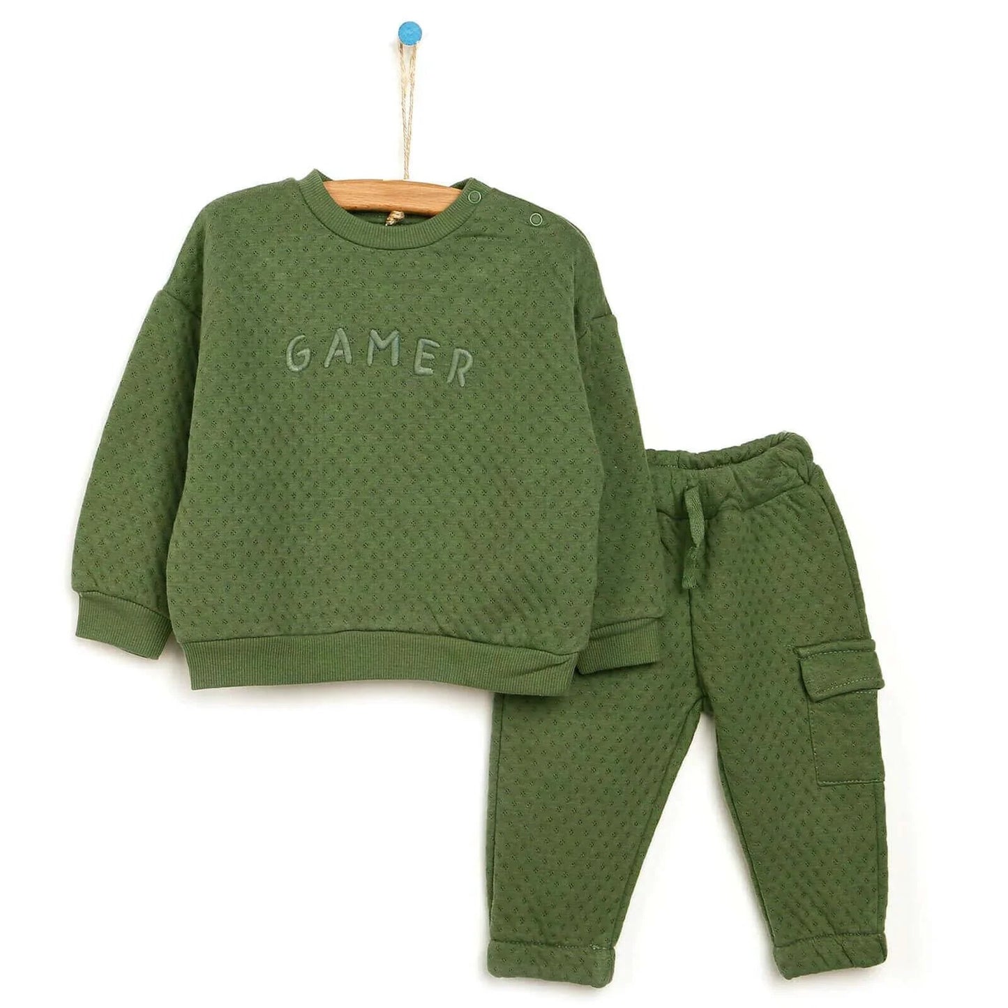 Tuffy Sweatshirt - Footless Bottom - Green - mezetto ebebek ebebek