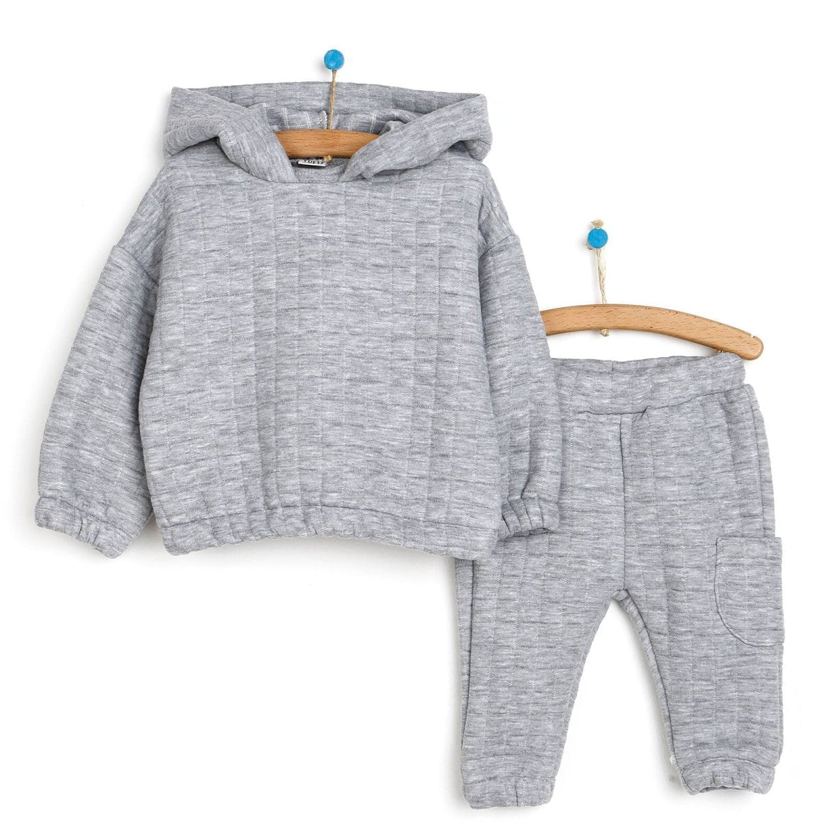 Tuffy Sweatshirt - Footless Bottom - Grey Melange - mezetto ebebek ebebek