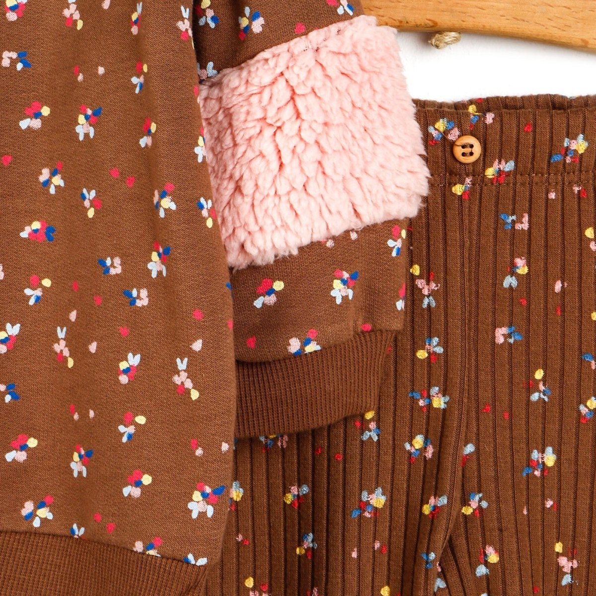 Tuffy Sweatshirt - Leggings - Light Brown - mezetto ebebek ebebek