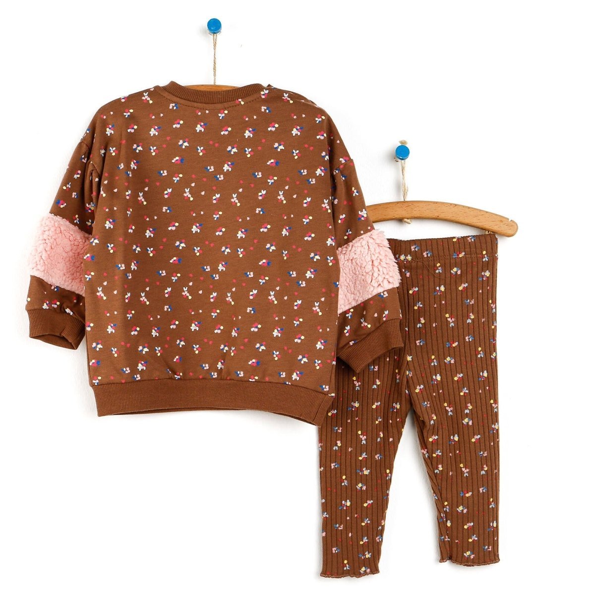 Tuffy Sweatshirt - Leggings - Light Brown - mezetto ebebek ebebek