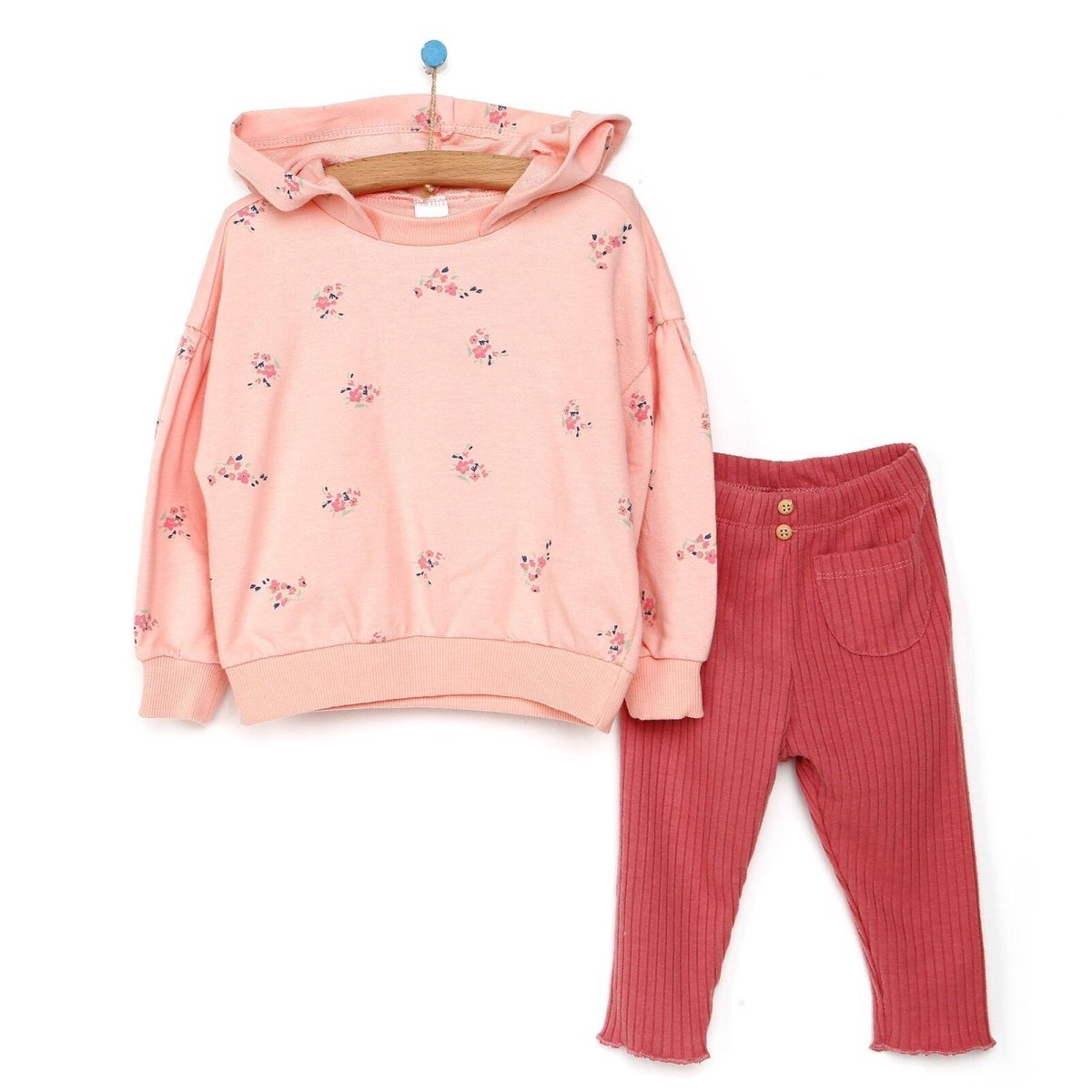 Tuffy Sweatshirt - Leggings - Salmon - mezetto ebebek ebebek