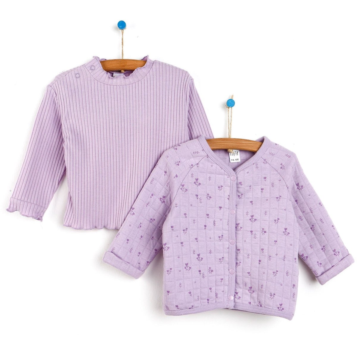 Tuffy Sweatshirt - Pants - Cardigan - Mauve - mezetto ebebek ebebek