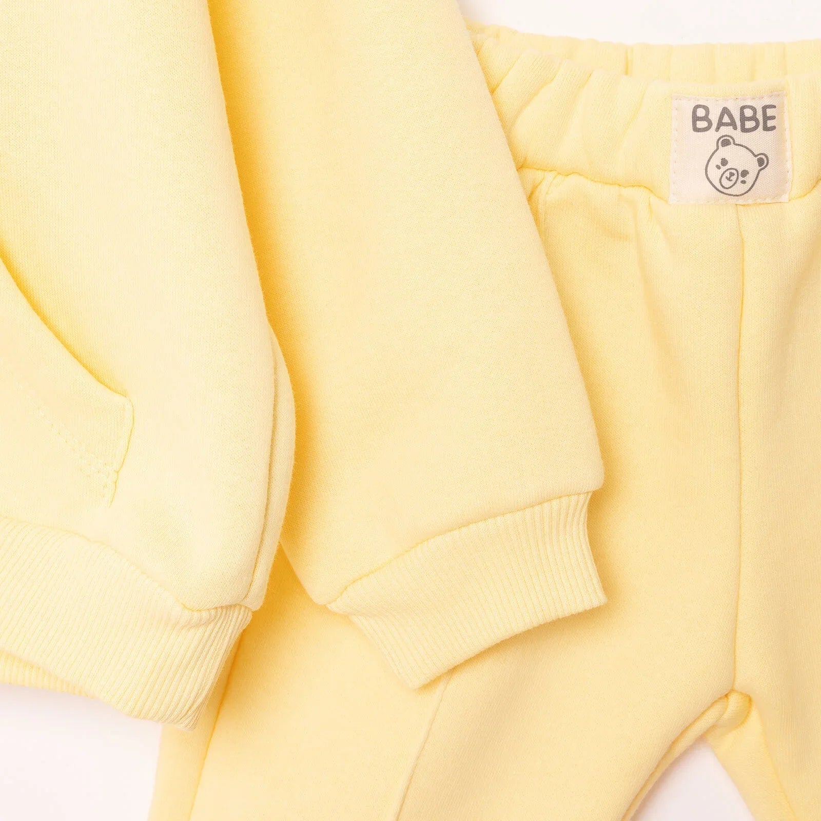 Tuffy Teddy Line Girl Jogging Set - Yellow - mezetto ebebek ebebek