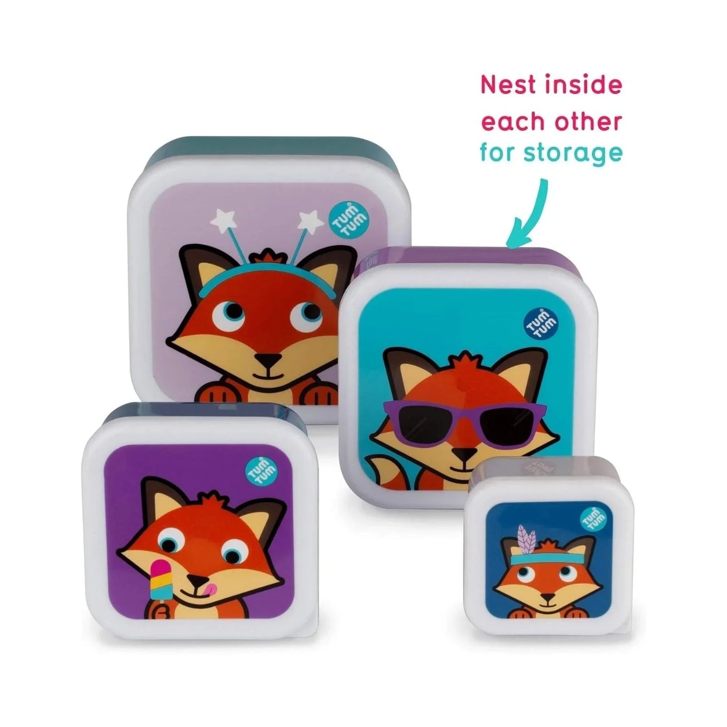TUM TUM Nesting Snack Pots Pack of 4 - Felicity Fox - mezetto ebebek ebebek
