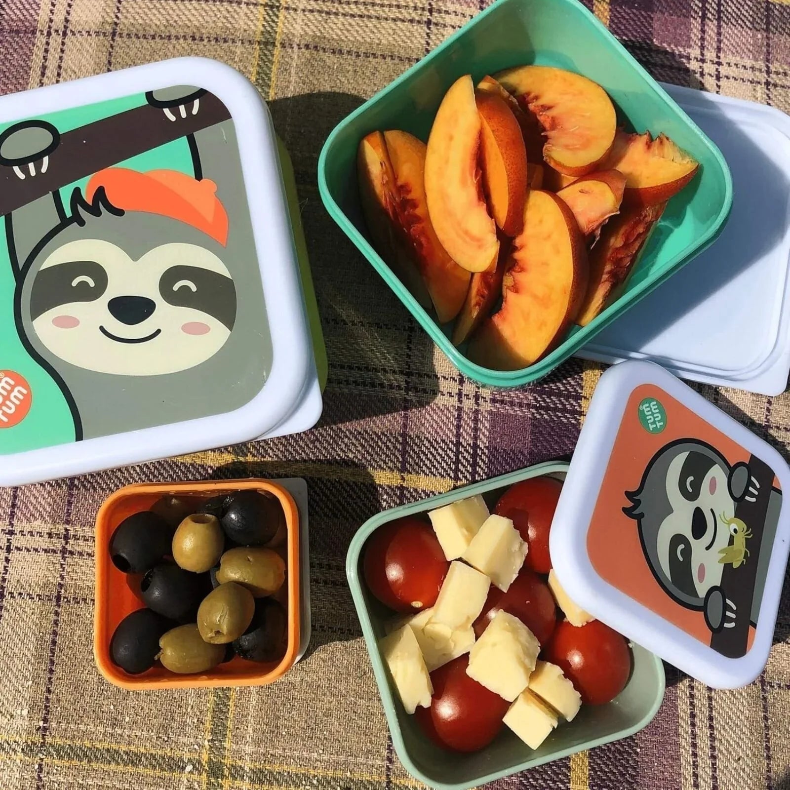 TUM TUM Nesting Snack Pots Pack of 4 - Stanley Sloth - mezetto ebebek ebebek