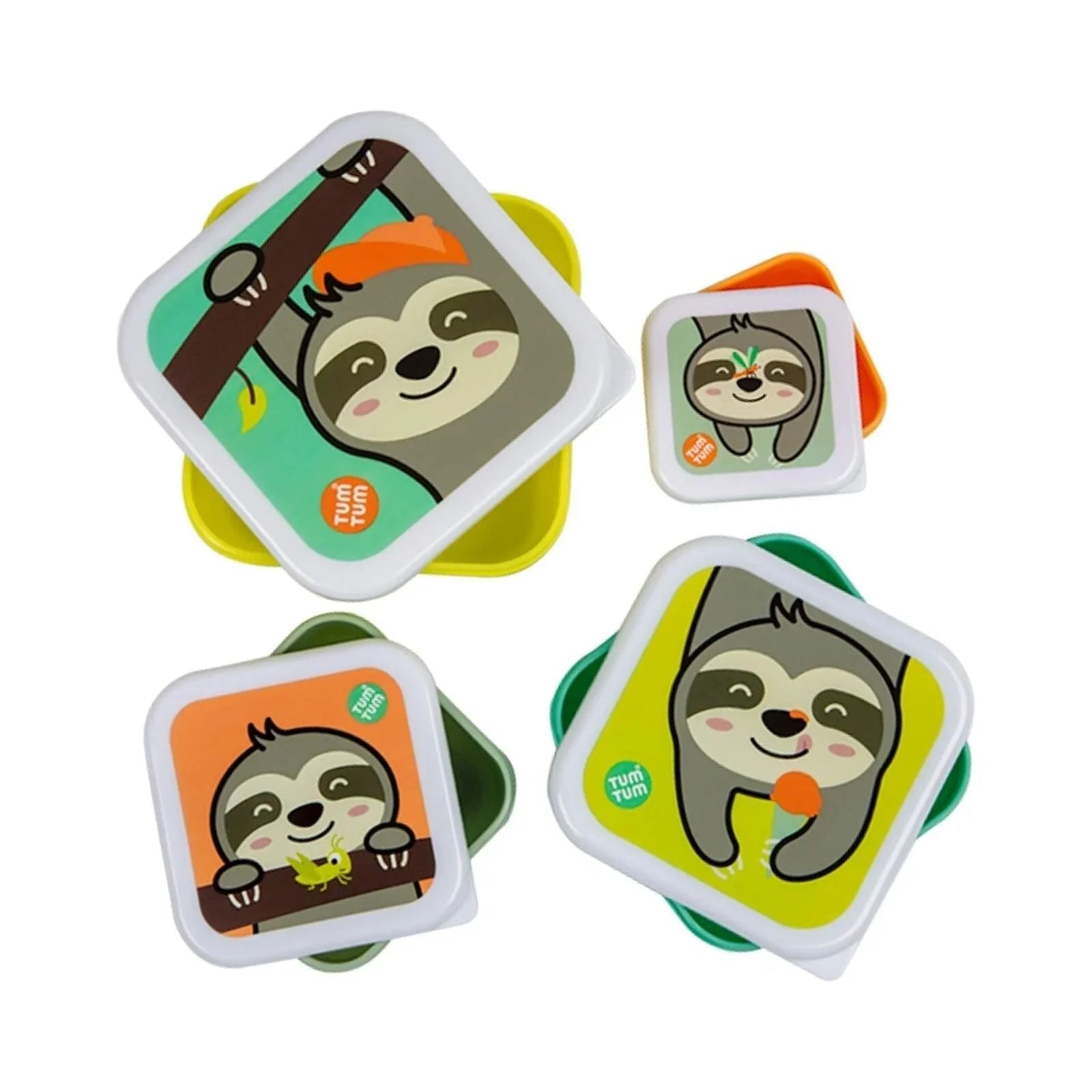 TUM TUM Nesting Snack Pots Pack of 4 - Stanley Sloth - mezetto ebebek ebebek