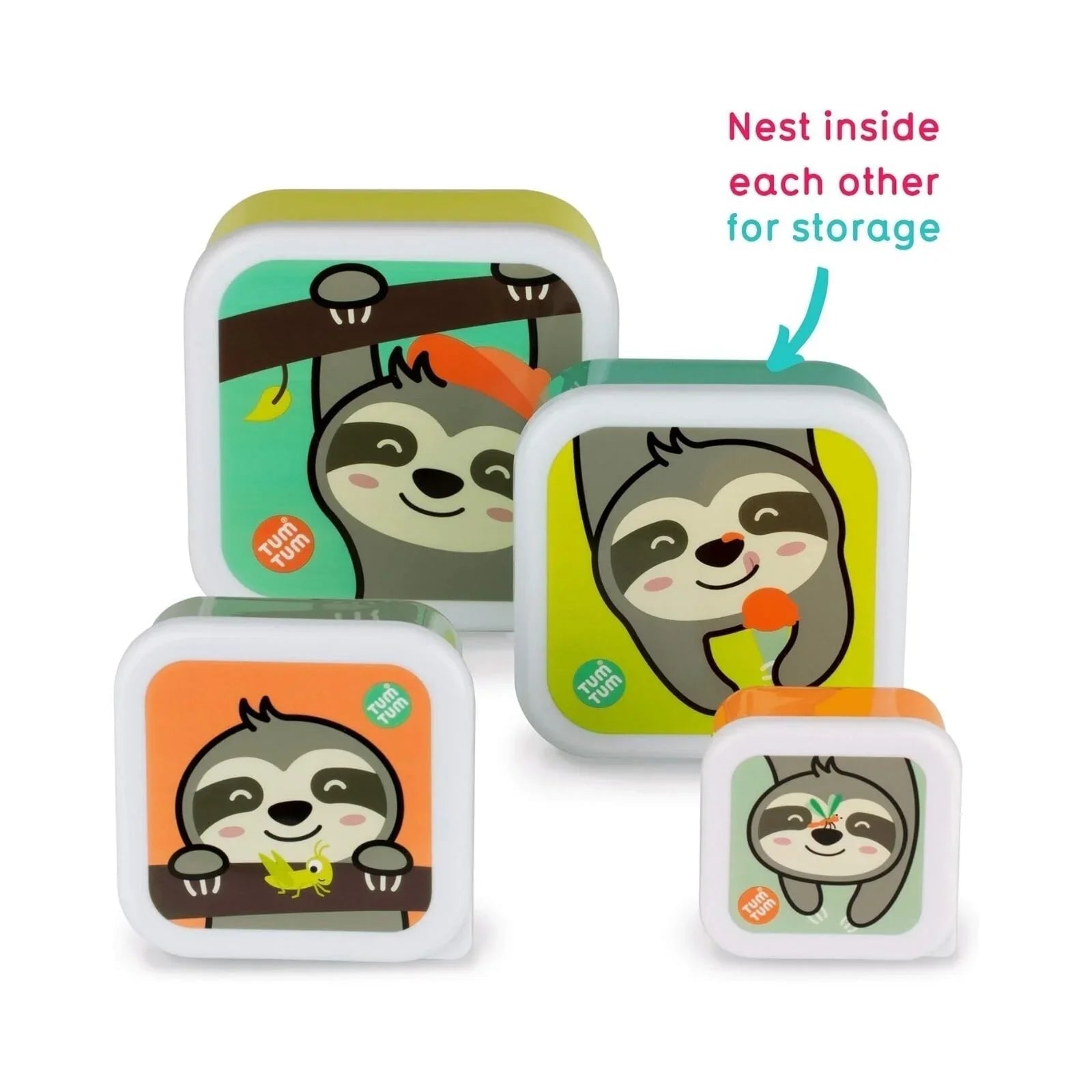 TUM TUM Nesting Snack Pots Pack of 4 - Stanley Sloth - mezetto ebebek ebebek