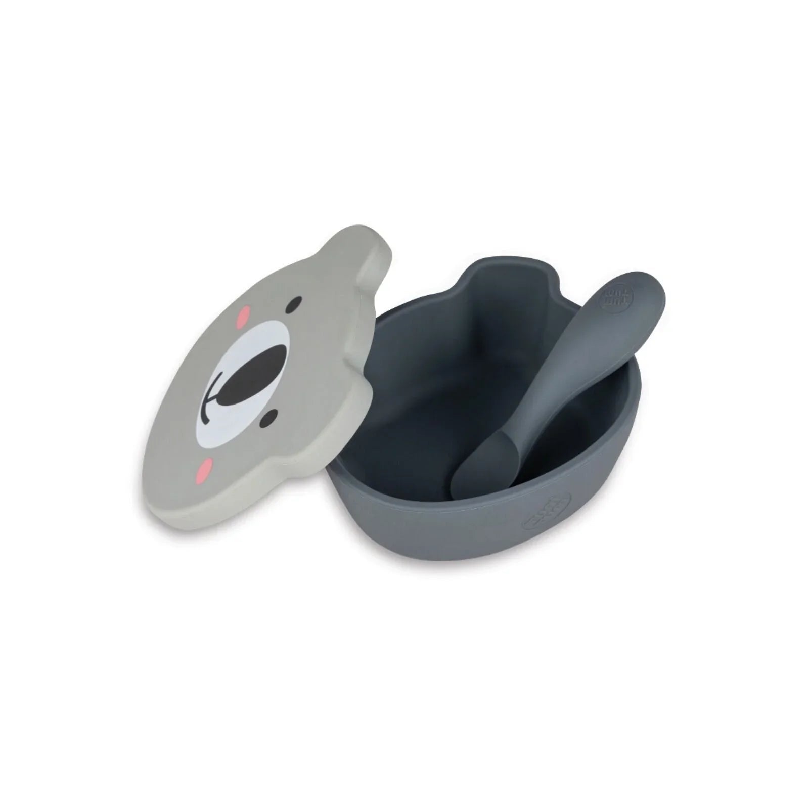 TUM TUM Silicone Weaning Bowl & Spoon Set Kev Koala - Grey - mezetto ebebek ebebek