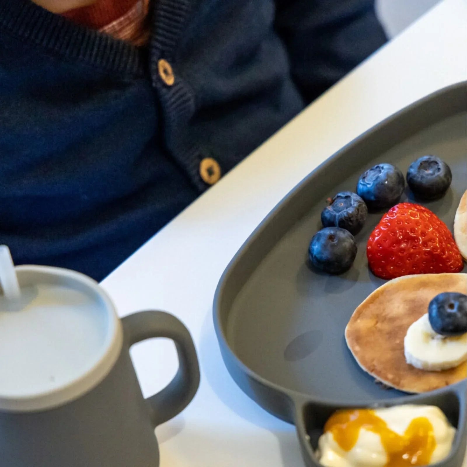 TUM TUM Silicone Weaning Bowl & Spoon Set Kev Koala - Grey - mezetto ebebek ebebek