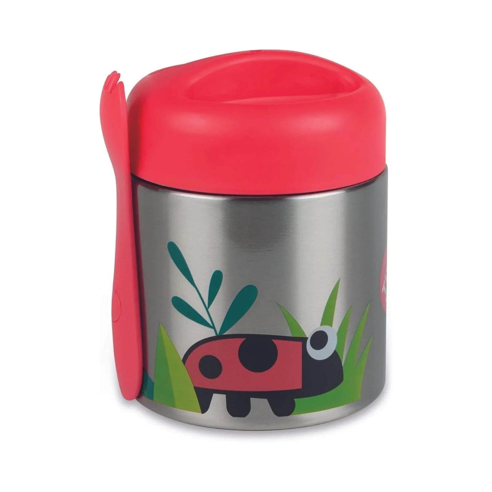 TUM TUM Thermal Food Flask with Magnetic Spork - Ladybird - mezetto ebebek ebebek