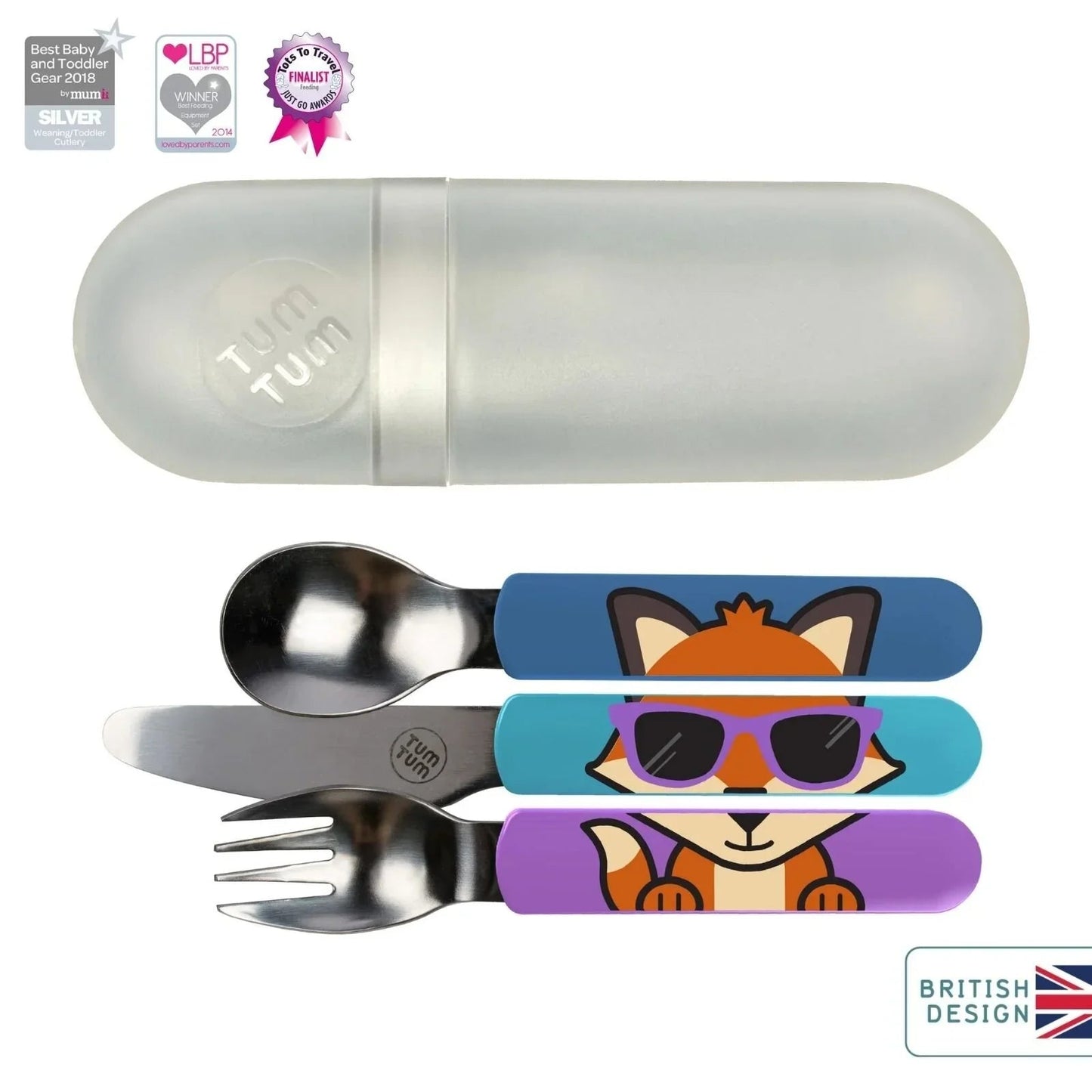 TUM TUM Travel Cutlery Set with Case - Felicity Fox - mezetto ebebek ebebek