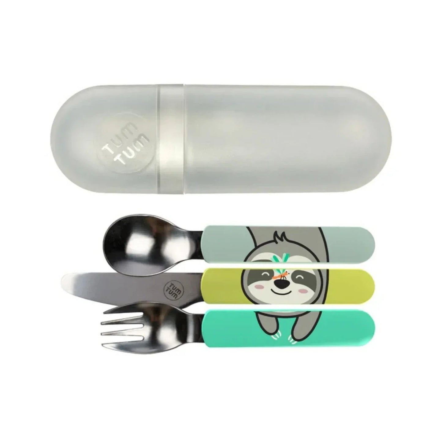 TUM TUM Travel Cutlery Set with Case - Stanley Sloth - mezetto ebebek ebebek