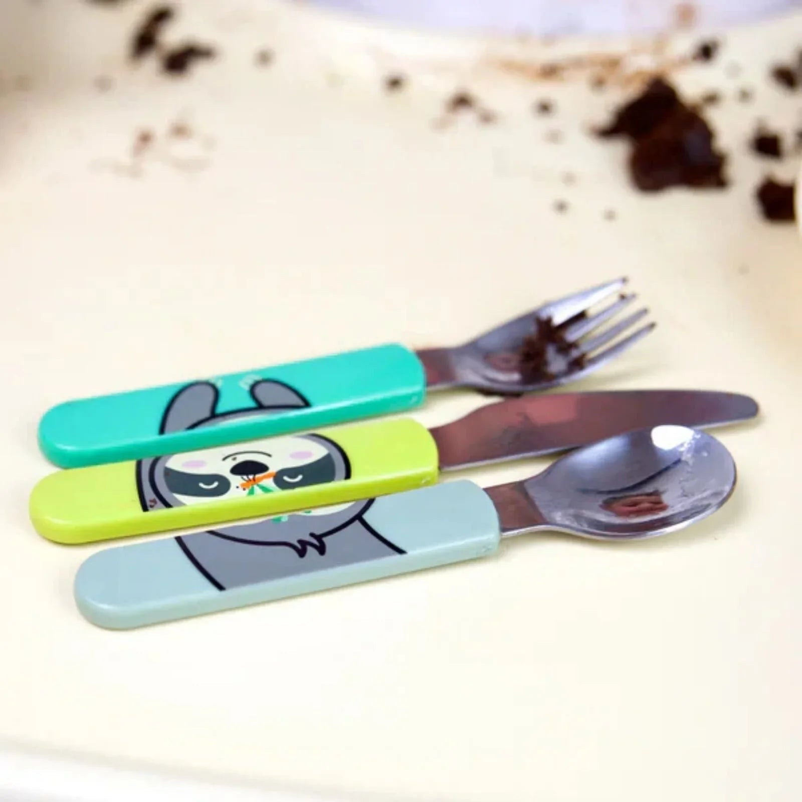 TUM TUM Travel Cutlery Set with Case - Stanley Sloth - mezetto ebebek ebebek