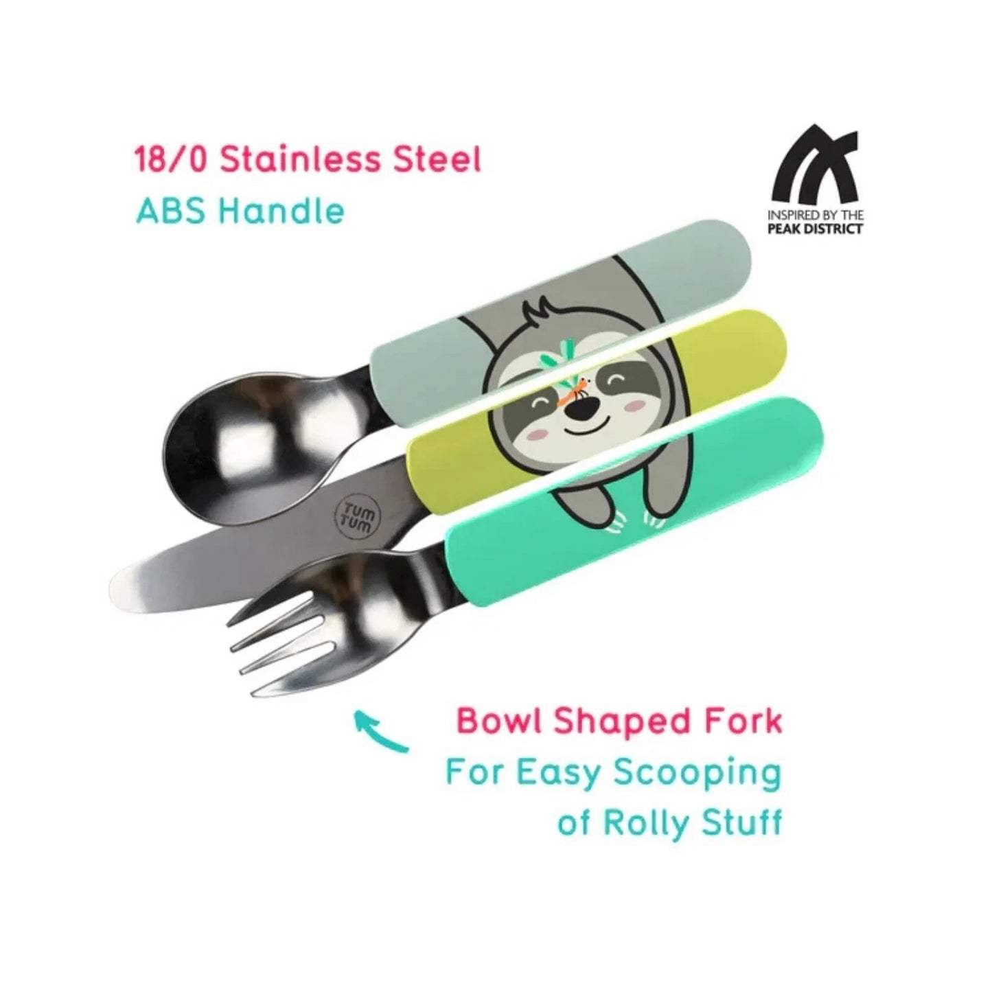 TUM TUM Travel Cutlery Set with Case - Stanley Sloth - mezetto ebebek ebebek