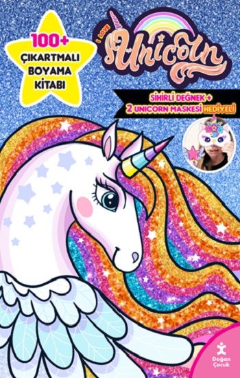 I Love Unicorn 100+ Çıkartma Hediyeli Boyama Kitabı - Doğan Çocuk Kitap