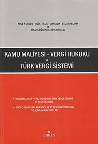 Kamu Maliyesi - Vergi Hukuku ve Türk Vergi Sistemi - Orion Kitabevi Kitap