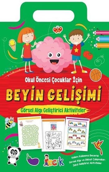 Beyin Gelişimi - Görsel Algı Geliştirici Aktiviteler - Okul Öncesi Çocuklar için - Bıcırık Yayınları Kitap