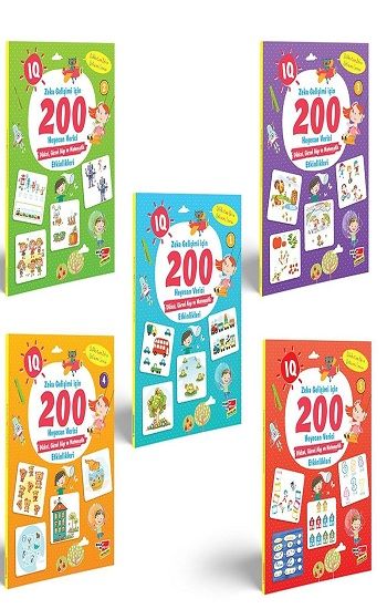 IQ Zeka Gelişimi İçin 200 Heyecan Verici 5'li Etkinlik Seti - Dikkat Atölyesi Yayınları Kitap