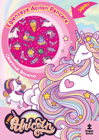 I Love Unicorn Eğlenceye Açılan Pencere Çıkartmalı Boyama Kitabı - Doğan Çocuk Kitap