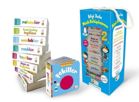 İngilizce Destekli Bilgi Dolu Minik Kütüphanem -8 Kitap Mavi Kutu - Sincap Kitap Kitap