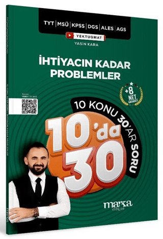 KPSS MEB-AGS YKS TYT MSÜ DGS ALES İhtiyacın Kadar Problemler Kampı 10 da 30 Soru Bankası - Marka Yayınları Kitap