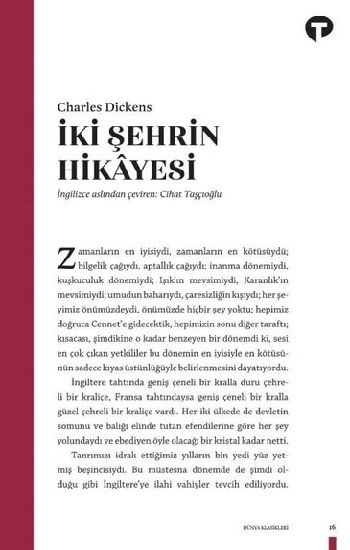 İki Şehrin Hikayesi - Turkuvaz Kitap Kitap