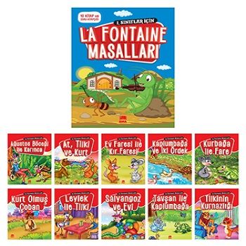 La Fontaine Masalları (10 Kitap+Soru Kitapçığı) - Ema Kitap Kitap