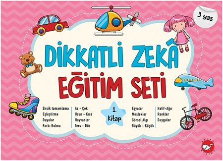 Dikkatli Zeka Eğitim Seti 1. Kitap- 3 Yaş - Beyaz Balina Yayınları Kitap