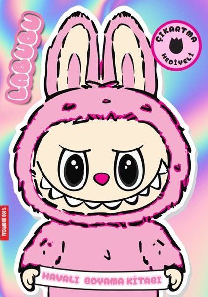 Labubu Pembe Çıkartma Hediyeli Boyama Kitabı - Doğan Çocuk Kitap