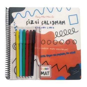 Funny Mat Çizgi Çalışmam Kalemli Mini Set - Akademi Çocuk - Funny Mat Kitap