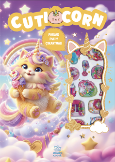 Cuticorn - Puffy Parlak Çıkartmalı Boyama Kitabı - İthaki Yayınları Kitap