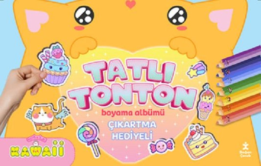 Kawaii Tatlı Tonton Çıkartma Hediyeli Boyama Albümü - Doğan Çocuk Kitap