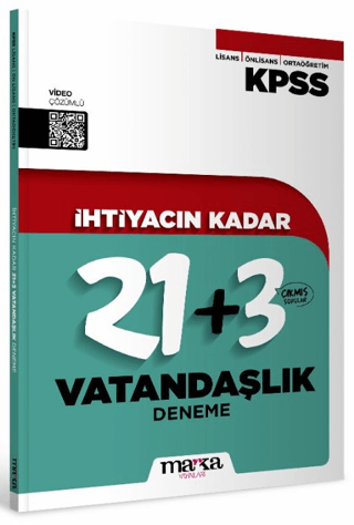 KPSS İhtiyacın Kadar Vatandaşlık 21+3 Deneme - Marka Yayınları Kitap
