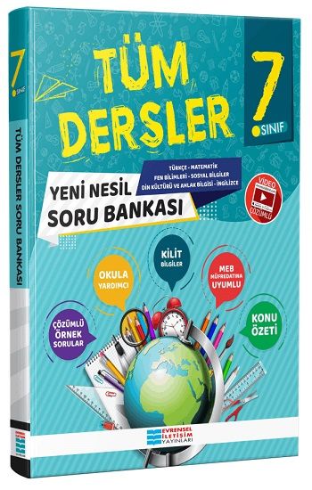 7. Sınıf Tüm Dersler Video Çözümlü Soru Bankası - Evrensel İletişim Yayınları Kitap