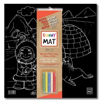 Funny Mat - Black Kutup (Tebeşirli) - Akademi Çocuk - Funny Mat Kitap